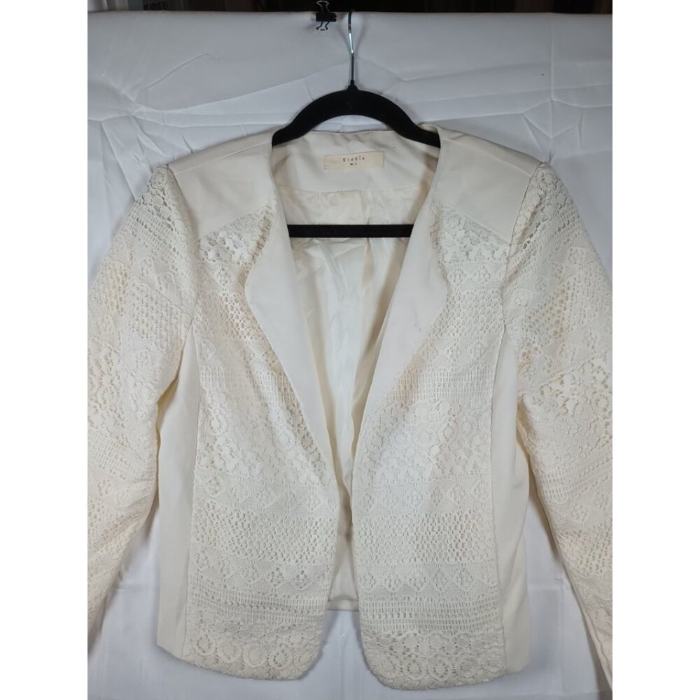 Elodie Cream Lace Women's Blazer Size L